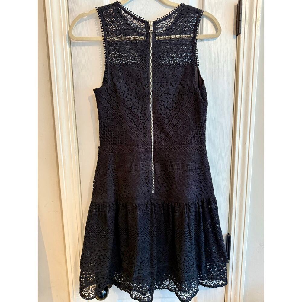 Parker Black Eyelet Lace Minidress size M - Picture 4 of 7